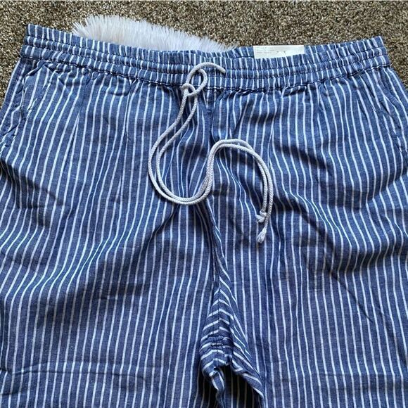 Beachlunchlounge Margot Linen Cotton Striped Crop Pants NEW Size XXL - Picture 4 of 7